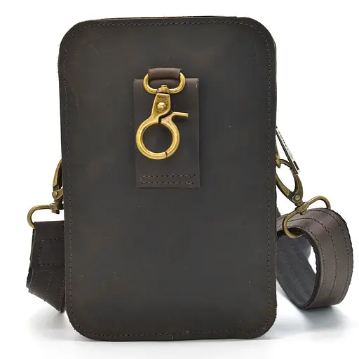 Чоловіча шкіряна сумка на пояс TARWA 20х13.5х5 см sum0025939 - фото 2