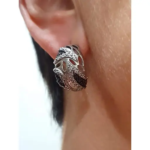 Срібні сережки Агні з фіанітами. 2863Р-CZ ПАРЧА - фото 2