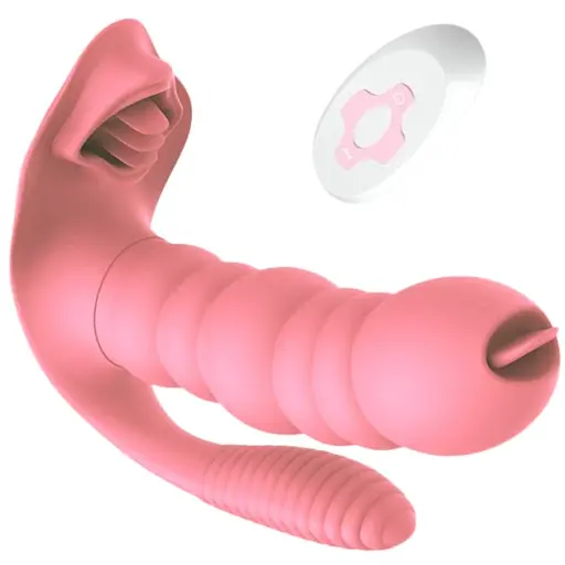 Вібратор 3 в 1 I'MCUM Caterpillar Fantasy Рожевий (IM-KCD226)