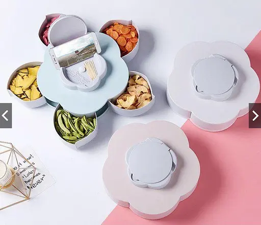 Тарелка одноярусная вращающаяся для фруктов с подставкой для телефона - фото 2