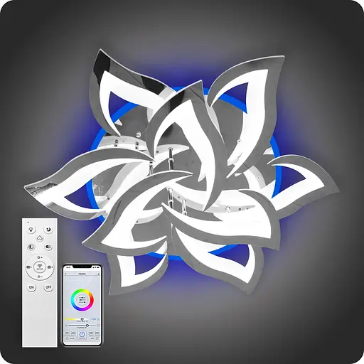 Люстра світлодіодна 517 Light 3color з пультом 144Вт Хром (02075) - фото 1