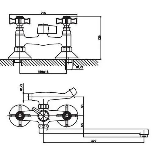 Смеситель для ванны Haiba ZEUS 140 (HB0418) - фото 2