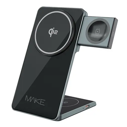Бездротовий зарядний пристрій MAKE 3в1 Qi2 15W PS3