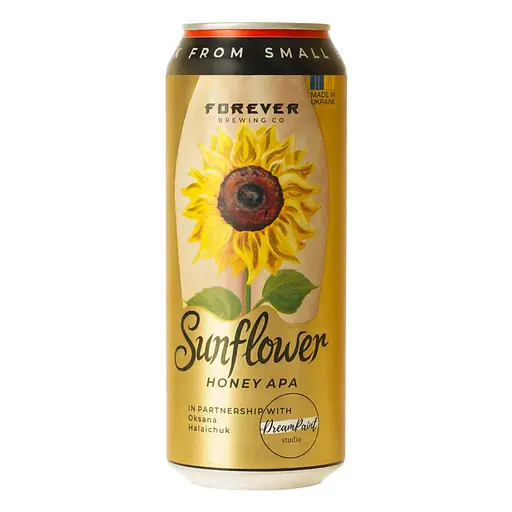 Пиво світле нефільтроване Forever Sunflower 0.5 з/б - фото 1