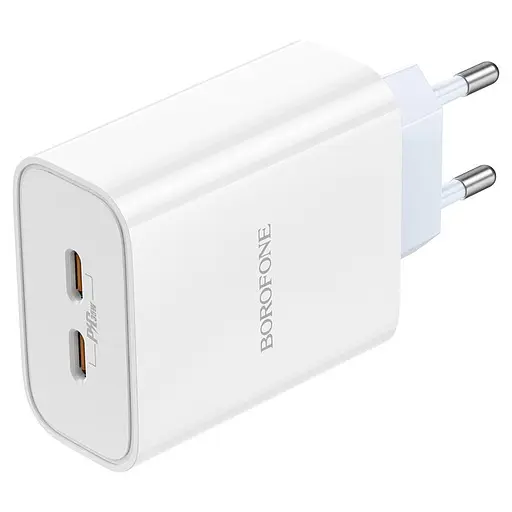 Адаптер блок – зарядное устройство Borofone BA73A Young 35 W 2 порта Type-C - фото 2
