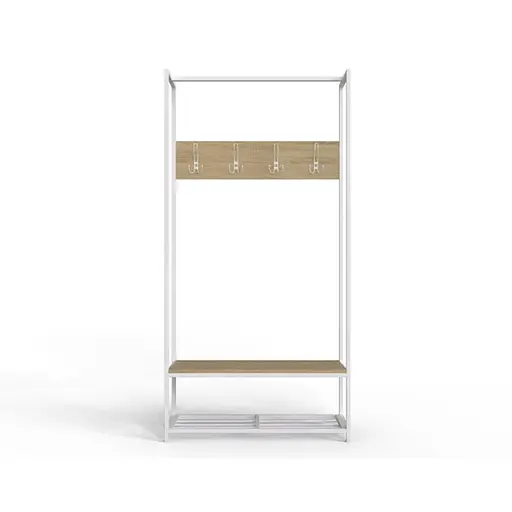 Вешалка напольная Ferrum-decor Трелис 13 180x90x38 белый ДСП Дуб Сонома 16мм (FRD-104334)