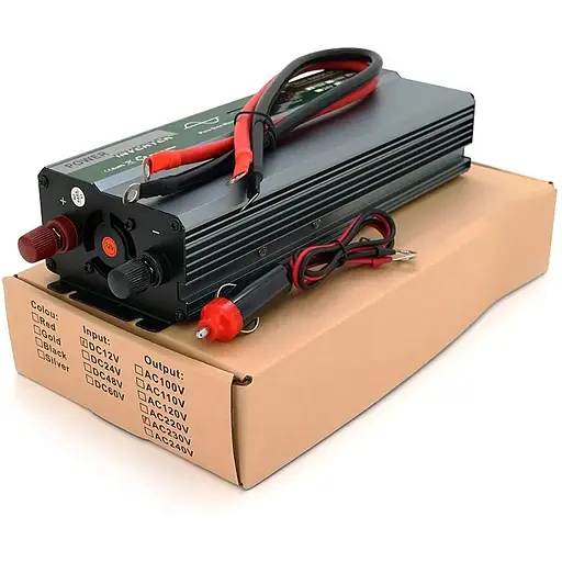 Инвертор напряжения Demuda DMDPSW-800W, 12V/220V, 800W с правильной синусоидой, 1 универсальная розетка, 2 USB, клеммные провода, Q20 - фото 2