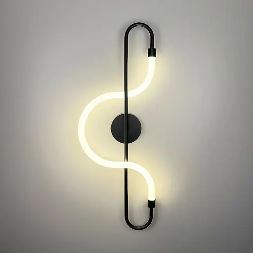 Чорне бра із акриловим розсіювачем 65 см Арт. W 030/600 BK Line F - фото 2