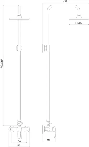 Душова система Globus Lux GLSV-0088, Хром - фото 5