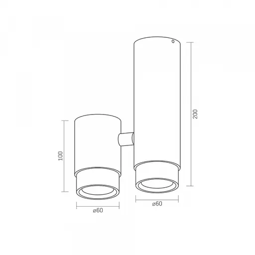 Світильник Videx під лампу GU10 SPF07 накладний поворотний подвійний білий + чорне кільце - фото 4