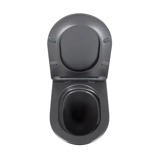 Унитаз подвесной Qtap Robin New Ultra Quiet с сиденьем с сиденьем Soft-Close Black matt QT13332381АSMB, Черный матовый - фото 6