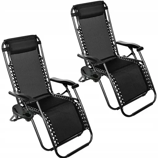 Комплект шезлонгів Garden Line Relax Black до 130 кг 2 шт.