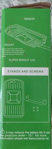 Вуличний вологостійкий ліхтар світильник сонячний Сclamp СL-110 з датчиком руху 30W Чорний - фото 8