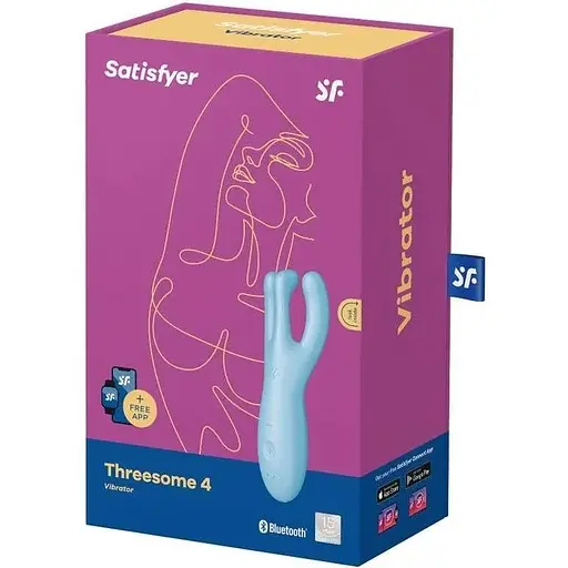 Клиторальный смарт вибратор Satisfyer Threesome 4 Blue с тремя пальчиками - фото 4