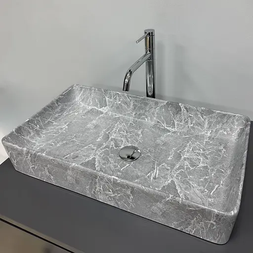 Умивальник VBI Triest grey stone накладний VBI-012716, Мармур - фото 3