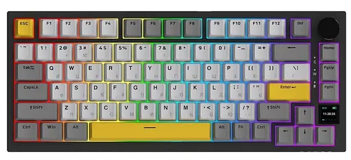 Клавиатура Ajazz AK820 PRO 75% Exploded Gift Switch Black RGB (AK820PRO-G-BGY) - фото 1