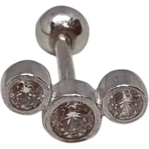 Срібна сережка для пірсингу хелікса Ірій з фіанітами. 40069ШТ