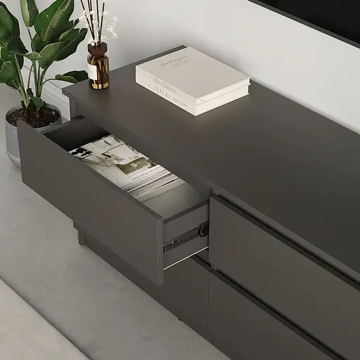 Тумба під телевізор MebelStar Нео 4Ш 120x43x53 см Антрацит (MBS-1274) - фото 3