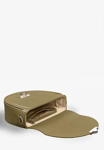 Женская кожаная сумка Kira оливковая - фото 7