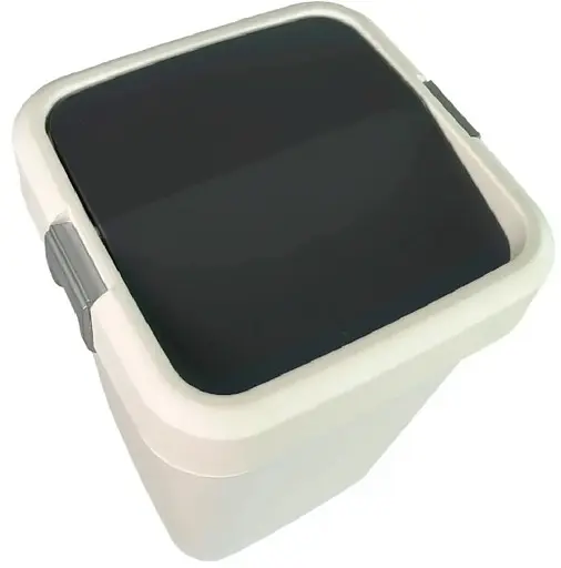 Мусорное ведро Motek на 18 л с поворотной крышкой 27.5х27.5х41 см Белый (COB-411)  - фото 6