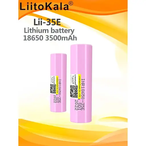Высокоёмкий аккумулятор LiitoKala Lii-35E 18650 3500mah без защиты (Розовый) - фото 6