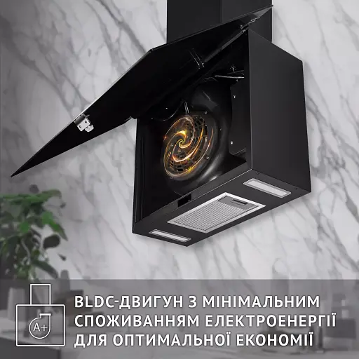 Вытяжка декоративная наклонная PERFELLI RIVA NERO - фото 8