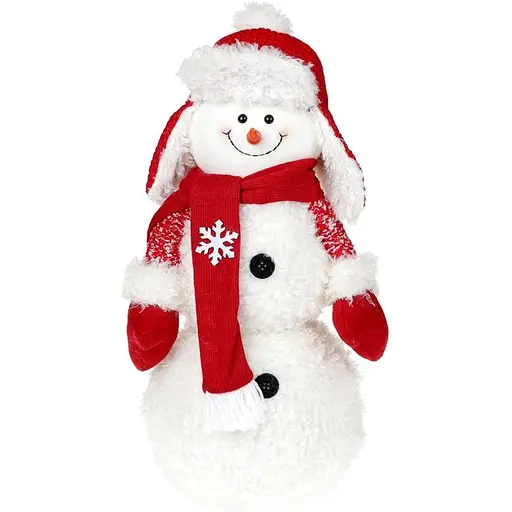 Новогодняя мягкая игрушка Bona Снеговик в шапке-ушанке 26х18х48 см (000265245)