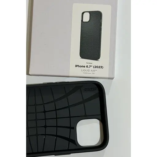 Оригинальный противоударный чехол Spigen Liquid Air Armor для iPhone 15 Plus/14 Plus Abyss Green ACS06652 - фото 9