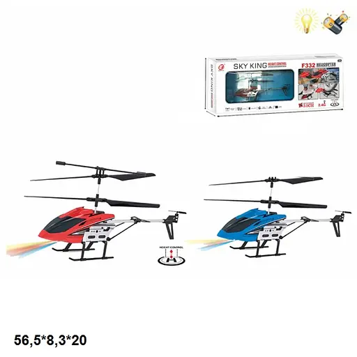 Вертоліт на радіокеруванні, із гіроскопом, метал, 56.5x8.3x20 см, F332 (В асортименті) - фото 2