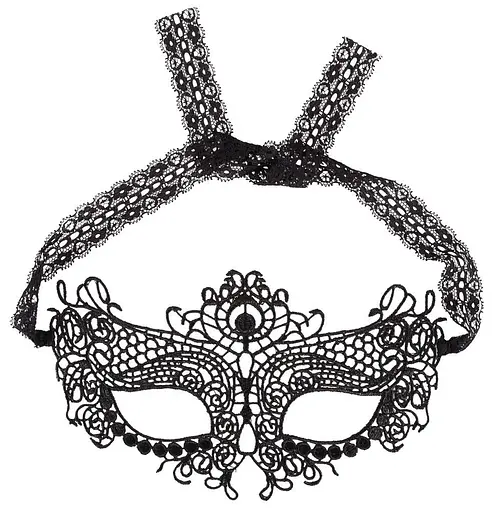 Мереживна маска Cottelli Accessoires Orion Embroidered OS чорний - фото 2