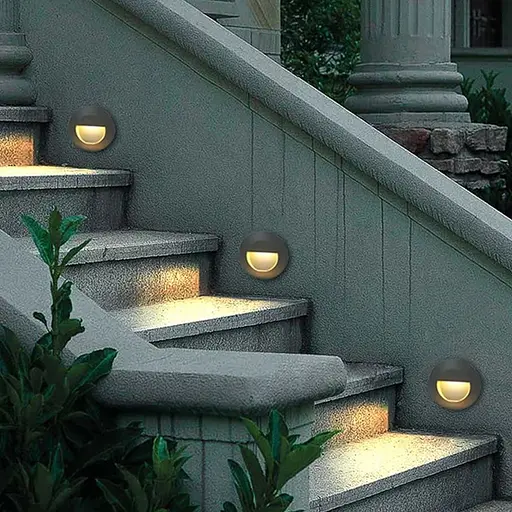 Світильник для сходів у чорному корпусі Ø 8 см | Line F | Арт. 10010 BK - фото 2