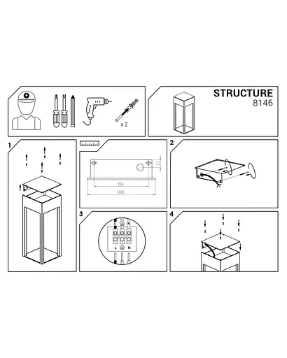 Вуличний світильник Nowodvorski 8146 Structure led - фото 3