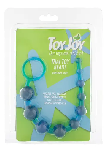 Анальний ланцюжок Toy Joy Thai Toy Beads 25 см (блакитний) - фото 4