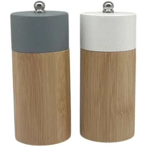Набір млинків для солі та перцю Ardesto Midori 35 мл 2 предмети сірий та білий (AR1411B)