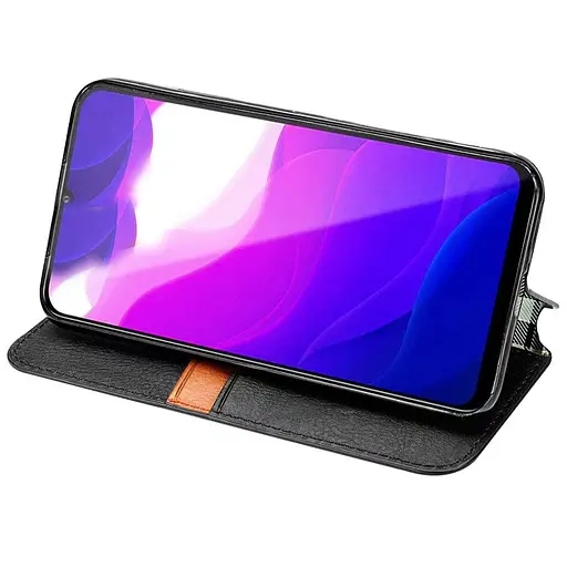 Кожаный чехол-книжка GETMAN Cubic (PU) для Xiaomi Redmi Note 9s / Note 9 Pro / Note 9 Pro Max Черный - фото 4