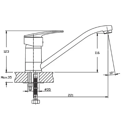 Змішувач для кухні Haiba AGAT 004 HB0004 - фото 2