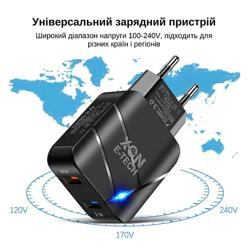 Зарядное устройство XON PowerCharge 18W (QC3.0) USB Type-А (PCWC018018A2С0W 6181) Белый - фото 3