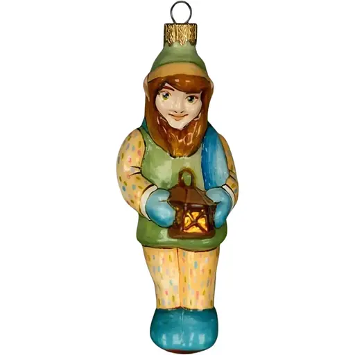 Ялинкова прикраса Різдвяні історії Ельф з ліхтарем скло (4820001045123)