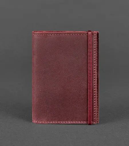 Шкіряна обкладинка для паспорта 1.0 бордова Crazy Horse - фото 1