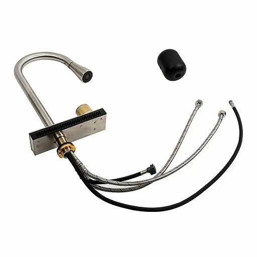 Змішувач для кухні з висувним виливом Platinum Водоспад ZS84 brushed нержавіюча сталь - фото 4