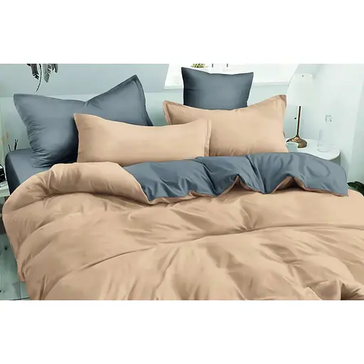 Комплект постільної білизни Versailles VS-BM2.5-204 євро мікрофібра графітово-бежевий (147131)