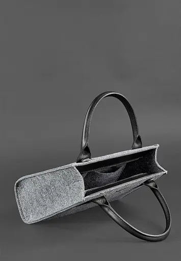 Женская фетровая сумка-кроссбоди Blackwood с кожаными черными вставками - фото 6