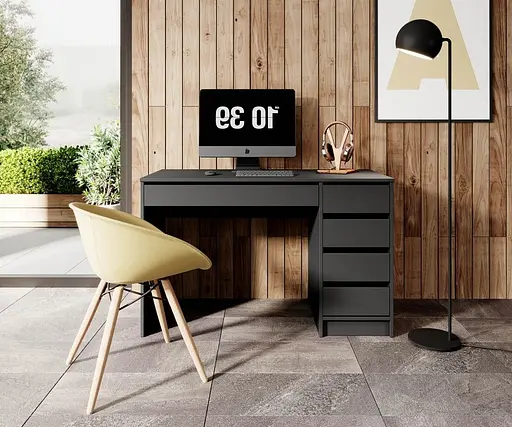 Стіл туалетний письмовий Perfect Home Ада / Ada 5S/120 з 5 шухлядами Антрацит (PFH-091308) - фото 2