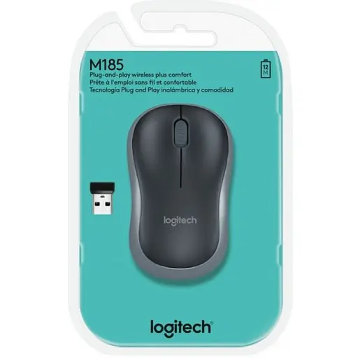 Миша LOGITECH Wireless Mouse M185 SWIFT GREY (910-002238) - фото 4