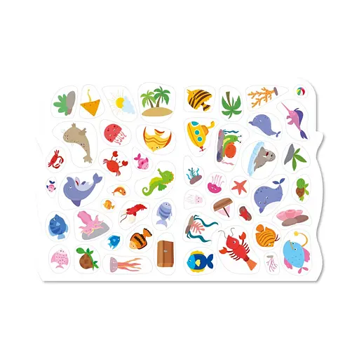 Дитяча розвиваюча розмальовка "Підводний світ" РМ-74-03, 50 стікерів - фото 2
