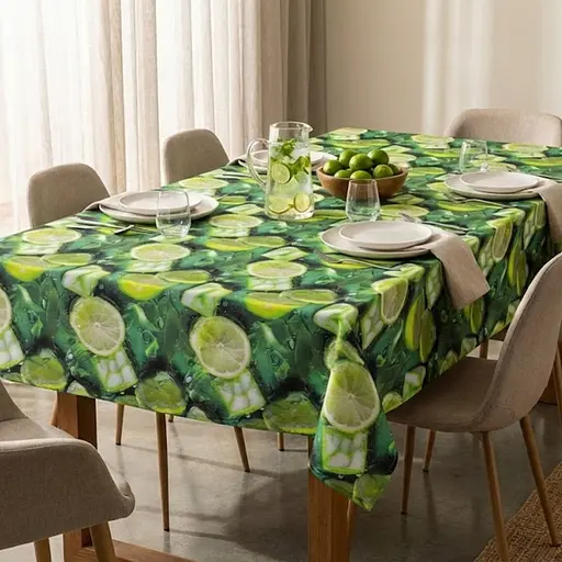 Скатерть Ideia с защитой от пятен хлопок Teflon эффект лайм 140х170 см (8-13477*068) - фото 1