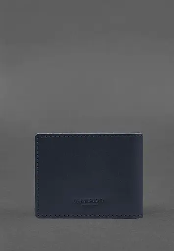 Кожаная обложка для удостоверения ветерана военной службы темно-синяя - фото 4