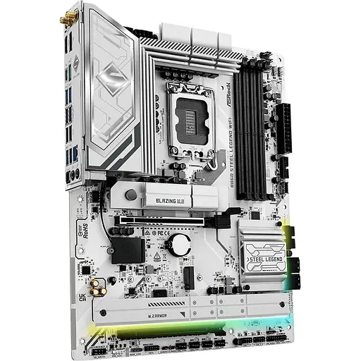 Материнская плата AsRock B860 Steel Legend WiFi (1851/B860, 4xDDR5, 2xPCIex16, HDMI/DP/TB4, 4xSATA, 4xM.2, 2.5Glan, 7) - фото 2