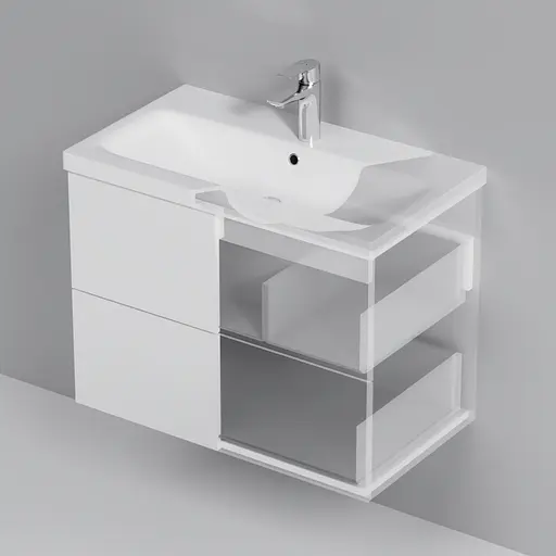 Тумба з умивальником AM.PM Gem підвісна 75 см білий MGA-FHX07522WG-WCC0752WG Білий - фото 6