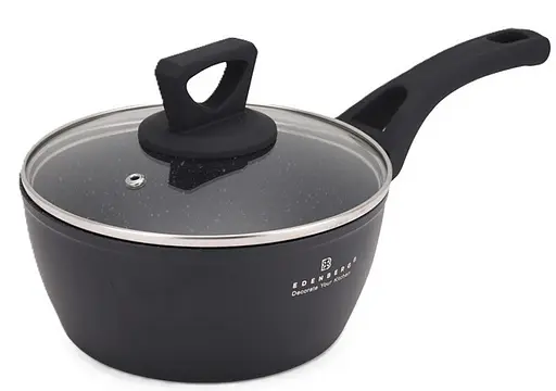 Ковш с крышкой Edenberg EB-3329 16 см 1.3 л черный